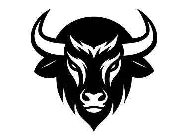Black Bison Bull Silhouette Design Logo Template