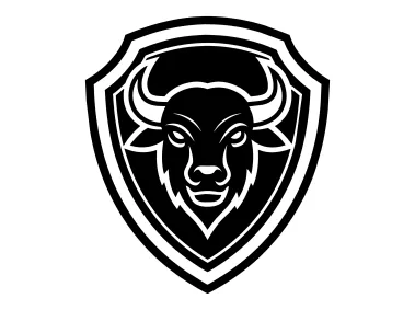 Bison Silhouette Ilustration in Shield Logo Template