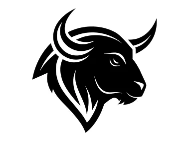 Bison Silhouette Ilustration Side View Logo Template