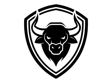 Black Bison Silhouette Ilustration in Shield Logo Template