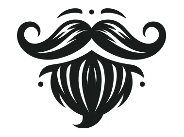 Black Beard Mustache Logo Template