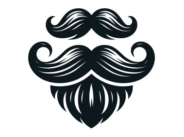 Black Beard Mustache Logo Template