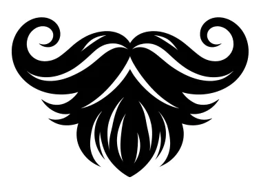 Black Beard Mustache Logo Template