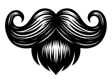 Black Beard Mustache Logo