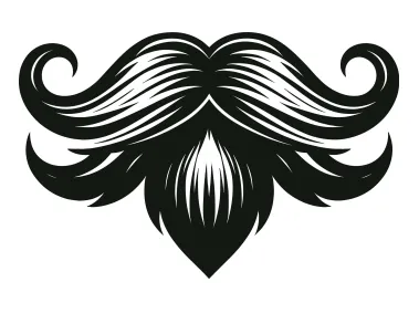 Black Beard Mustache Logo Template
