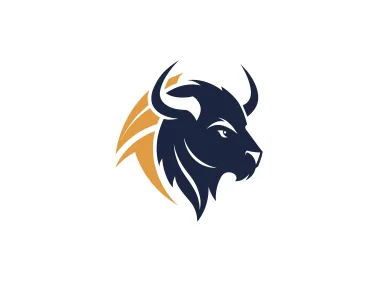 Black Bison Head Design Logo Template