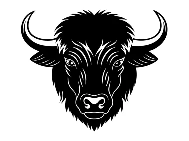 Black Bison Head Logo Template