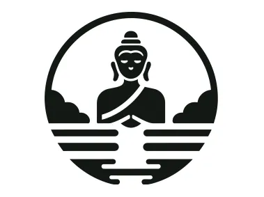 Black Buddha in Circle Logo Template