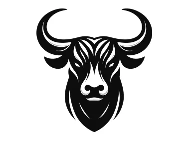 Black Bull Head Logo Template