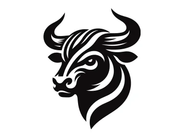 Black Bull Head Logo Template