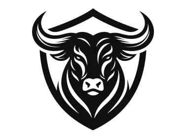 Black Bull in Shield Logo Template