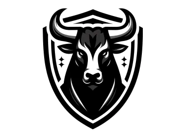 Black Bull in Shield Logo Template