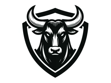 Black Bull in Shield Logo Template
