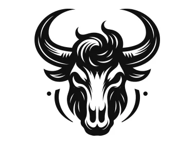 Black Bull Skull Logo Template