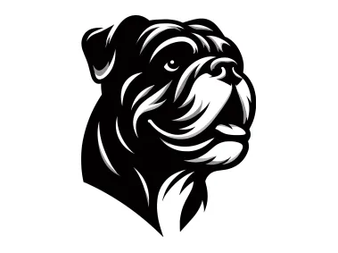 Black Bulldog Dog Silhouette Logo Template
