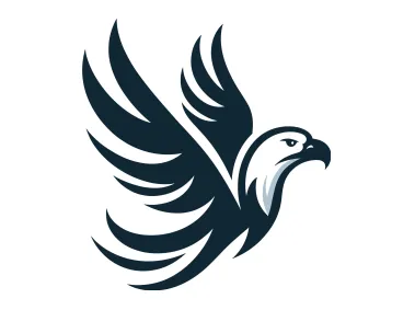 Black Color Flying Eagle Logo Template