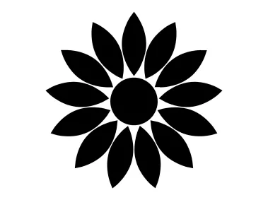 Black Daisy Flower Logo Template
