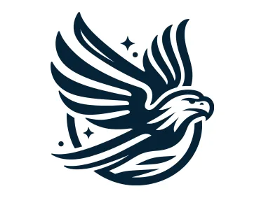 Black Eagle in Circle Logo Template