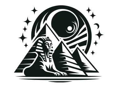Black Egyptian Pyramids with Sphinx Logo Template