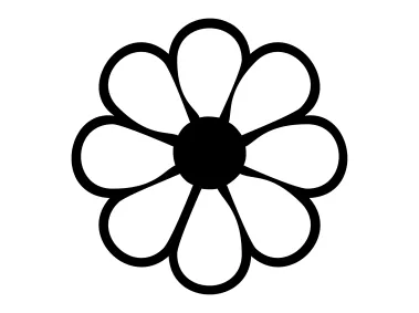 Black Flower Clipart Logo Template