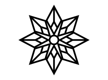 Black Flower Shape Design Logo Template