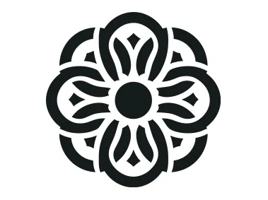 Black Flower Shape Logo Template
