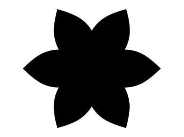 Black Flower Silhouette Logo Template