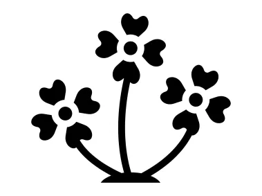 Black flowers on the branch Logo Template