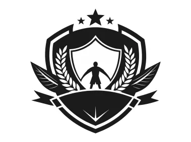 Black Football Team Sport Logo Template