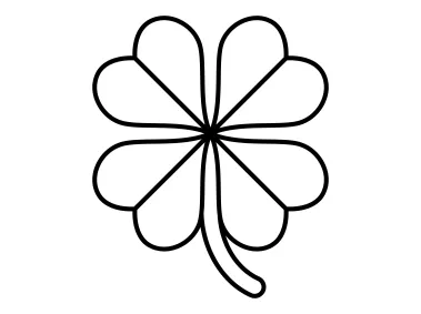 Black Four Leaf Clover Flower Logo Template