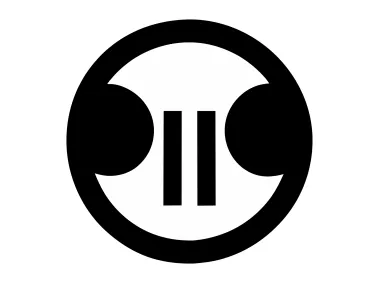 Black Geometric Nested Circle Shape Logo Template