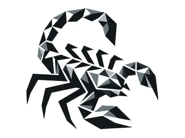 Black Geometric Scorpion Logo Template