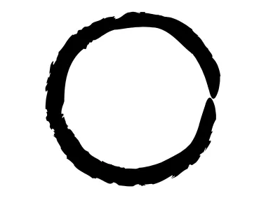 Black Grunge Brush Circle Shape Logo Template