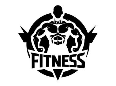 Black GYM Bodybuilding Fitness Club Design Logo Template