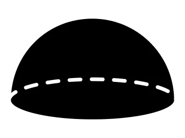 Black Half Sphere Shape Logo Template