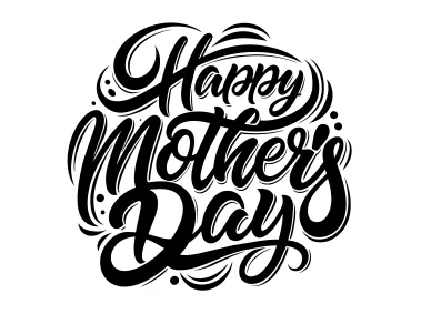Black Happy Mother's Day Calligraphy Design Vector