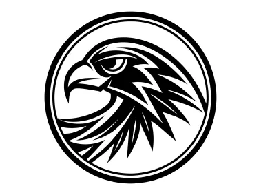 Black Hawk Falcon Head in Circle Logo Template