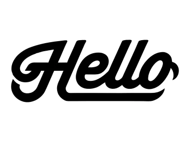 Black Hello Text Vector