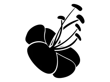 Black Hibiskus Flower Silhouette Logo Template