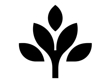 Black Leaf Flower Shape Logo Template