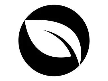 Black Leaf in Circle Logo Template