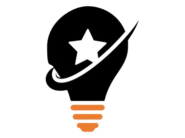 Black Lightbulb with Star Logo