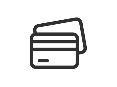 Black Line Credit Card Icon