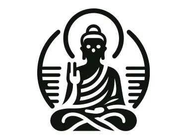 Black Linear Buddha Logo Template