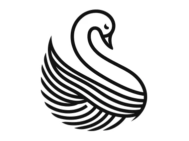 Black Linear Swan Logo Template