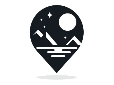 Black Map Pin Logo Template