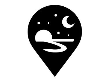 Black Map Pin Logo Template