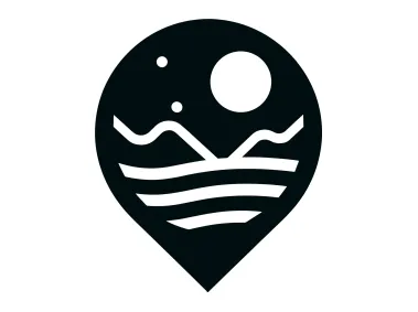 Black Map Point Logo Template