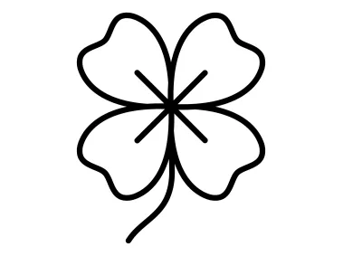 Black Minimal Clover Flower Logo Template