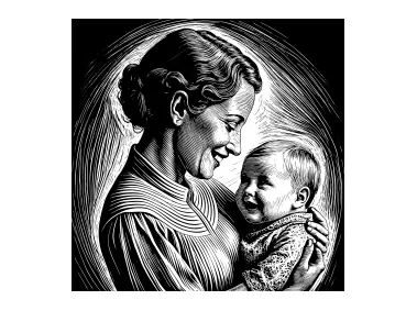 Black Mother and Baby Design Vector